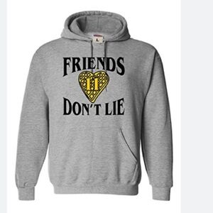 Stranger Things “Friends Don’t Lie” “11” Hoodie Gray Black Unisex Large Netflix